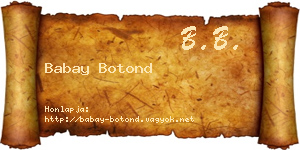 Babay Botond névjegykártya